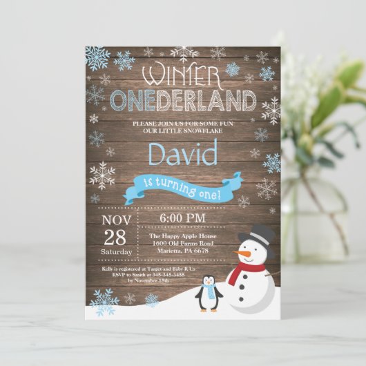 ウィンターオ素朴ネダーランド1st誕生日招待状 招待状 (スタンド正面)