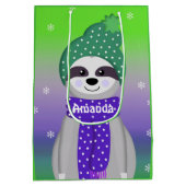 ウィンターカラフルスロースデザイン中抱き枕 ミディアムペーパーバッグ (裏面)