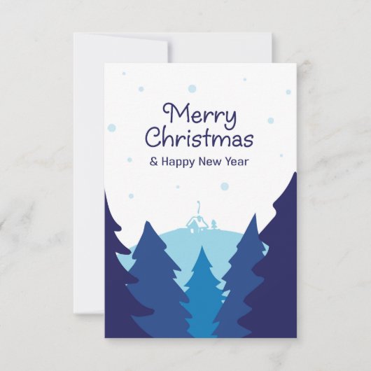 ウィンターカラーのクリスマスシーズンのご挨拶 カード (正面)