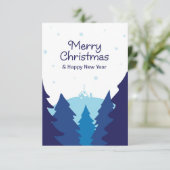 ウィンターカラーのクリスマスシーズンのご挨拶 カード (スタンド正面)