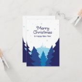 ウィンターカラーのクリスマスシーズンのご挨拶 カード (正面/裏面インサイチュ)
