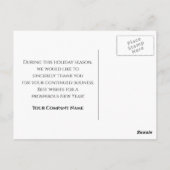 ウィンターカントリーバーンビジネス季節のごあいさつ ポストカード (裏面)