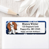 ウィンターカートゥーンカヴァリアキングチャールズスパニエル犬 ラベル (インサイチュ)