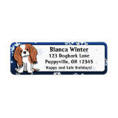 ウィンターカートゥーンカヴァリアキングチャールズスパニエル犬 ラベル (正面)