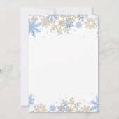 ウィンターガラブルーアンド金ゴールド招待状 招待状 (裏面)