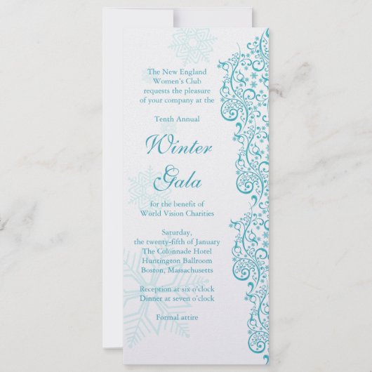 ウィンターガラ資金集企業のパーティの招待状 招待状 (正面)