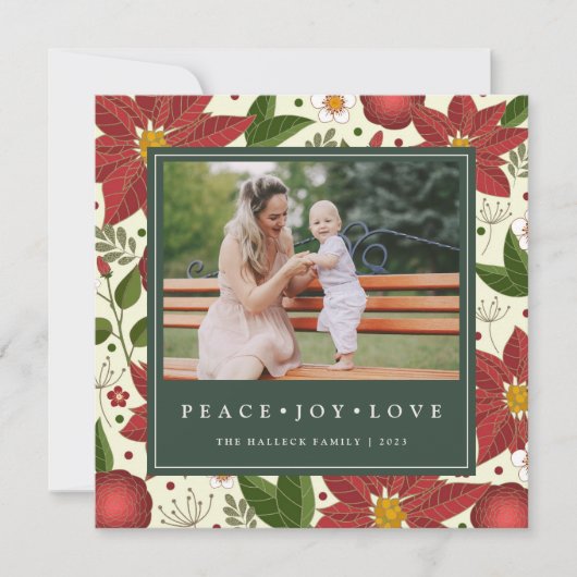 ウィンターガーデン |スクエアホリデーのフォトカード シーズンカード (正面)