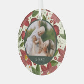ウィンターガーデン |写真カスタム&年 ガラスオーナメント (正面左)