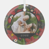 ウィンターガーデン |写真カスタム&年 ガラスオーナメント (正面)