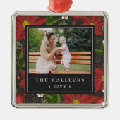ウィンターガーデン |写真パーソナライズされた メタルオーナメント (正面)