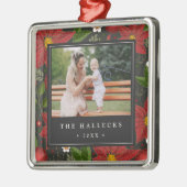ウィンターガーデン |写真パーソナライズされた メタルオーナメント (左)