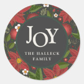 ウィンターガーデン"JOY"ホリデパーソナライズされたィ ラウンドシール (正面)