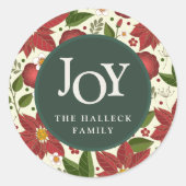 ウィンターガーデン"JOY"ホリデパーソナライズされたィ ラウンドシール (正面)
