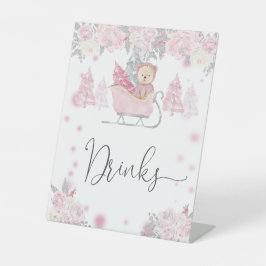 ウィンターガールウッドランドベアフローラドリンク 台座サイン