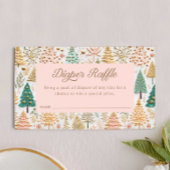 ウィンターガールベビーシャワーおむつラッフルチケット エンクロージャーカード