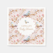 ウィンターガールベビーシャワーピンク紙 スタンダードカクテルナプキン (正面)