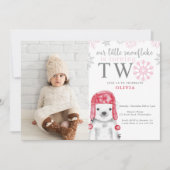 ウィンターガール2ndバースデーフォト招待状 招待状 (正面)