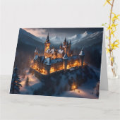 ウィンターキャッスルクリスマスカード。 カード (黄色い花)