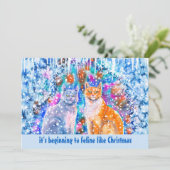 ウィンターキャッツおもしろいホリデープンクリスマスカード シーズンカード (スタンド正面)