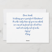 ウィンターキャッツおもしろいホリデープンクリスマスカード シーズンカード (裏面)