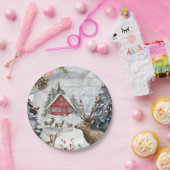 ウィンターキャビンウッドランドフォレスト ペーパープレート (パーティー)