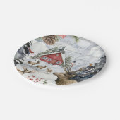 ウィンターキャビンウッドランドフォレスト ペーパープレート (アングル)