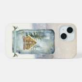ウィンターキャビンクリスマス iPhone 15ケース (裏面横)
