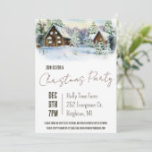 ウィンターキャビン、コテージクリスマスホリデーパーティー 招待状 (スタンド正面)