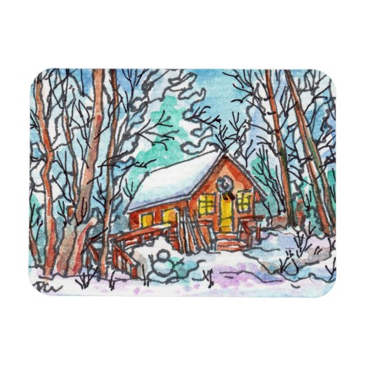 ウィンターキャビン マグネット (横)