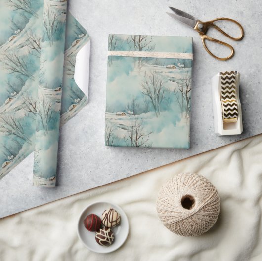 ウィンターキャビン ラッピングペーパー (クラフト)