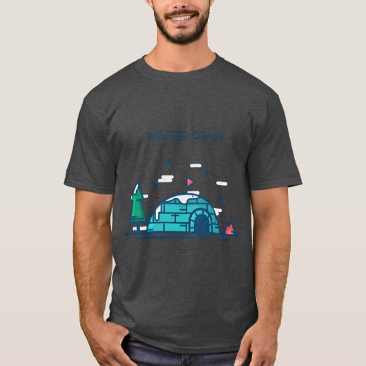 ウィンターキャンプのイグルー友達 Tシャツ (正面)