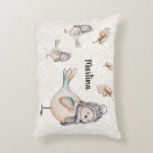 ウィンターキュートスパローイラストレーション アクセントクッション (正面(垂直))