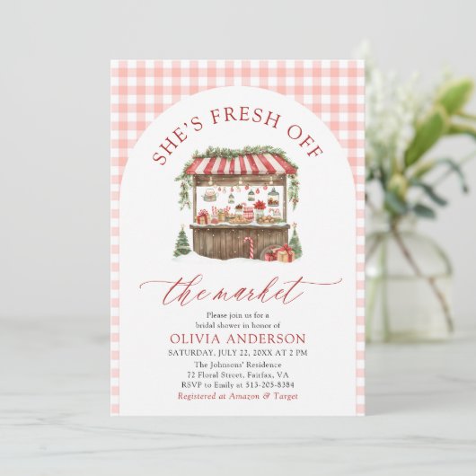 ウィンターギンガムフレッシュオフザマーケットブライダルシャワー 招待状 (スタンド正面)