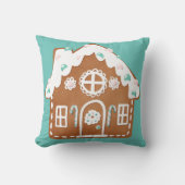 ウィンターギンガーブレッドハウスホームデコール装飾用クッション クッション (正面)