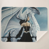 ウィンタークイーンホワイトドラゴンファンタジー シェルパブランケット (正面(横))