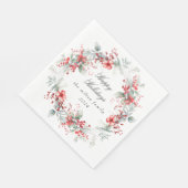 ウィンタークラシカルホリデーベリー紙 スタンダードランチョンナプキン (角)