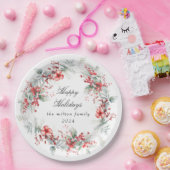 ウィンタークラシカルホリデーベリー紙 ペーパープレート (パーティー)