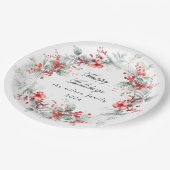 ウィンタークラシカルホリデーベリー紙 ペーパープレート (アングル)