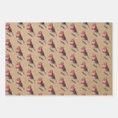 ウィンタークラフトロビンナツクラッカーポインセチア ラッピングペーパーシート (正面)