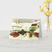 ウィンタークラレンスガニョンで競馬 – グリーティング カード (黄色い花)