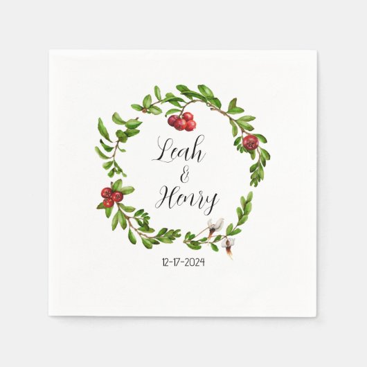 ウィンタークランベリーカクテルナプキンズ スタンダードカクテルナプキン (正面)