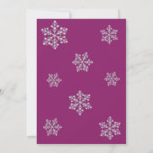 ウィンタークリスタルスウィート16th誕生日招待状マゼンタ 招待状 (裏面)