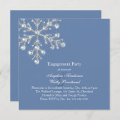 ウィンタークリスタルスノーフレーク婚約パーティ招待状 招待状 (正面/裏面)
