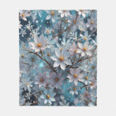 ウィンタークリスタルフロスト桜ブロッサム フリースブランケット (正面)