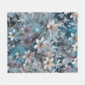 ウィンタークリスタルフロスト桜ブロッサム フリースブランケット (正面(横))