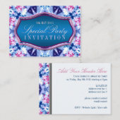 ウィンタークリスタルブルー+ピンクミニ招待状 エンクロージャーカード (正面/裏面)