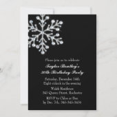 ウィンタークリスタル誕生日パーティー招待ブラック 招待状 (正面)