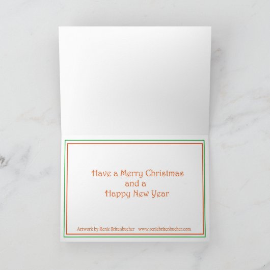 ウィンタークリスマスおもしろいフォークアートホリデーカード シーズンカード (内部)