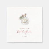 ウィンタークリスマスオーナメントブライダルシャワー スタンダードカクテルナプキン (正面)