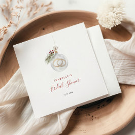 ウィンタークリスマスオーナメントブライダルシャワー スタンダードカクテルナプキン